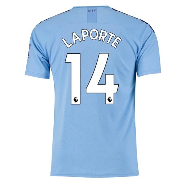 Camiseta Manchester City NO.14 Laporte Replica Primera Ropa 2019/20 Azul